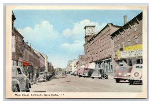 Main Street View Yarmouth Nova Scotia NS Canada UNP WB Postcard S5