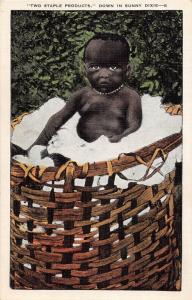 E57/ Black Americana Postcard Two Staple Products Baby Cotton Dixie 17