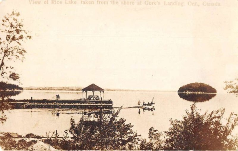 Gore's Landing Ontario Canada Rice Lake Scenic View Real Photo Postcard AA49103