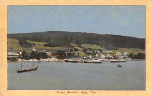 Gaspe Harbour Quebec Canada Birds Eye View Antique Postcard J73333