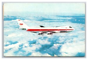 TWA Transworld Airlines Jet In Flight Airline Issue Chrome Postcard Y12