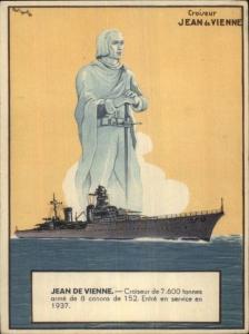 Naval? Steamship Poster Art Jean De Vienne Paul Igert 1942 Postcard