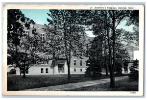 c1930's St. Anthony's Hospital Carroll Iowa IA Vintage Unposted Postcard