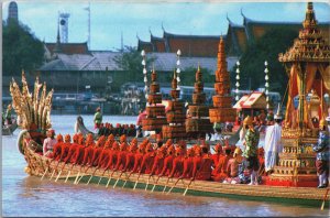 Thailand The Royal Barge Procession Vintage Postcard C206