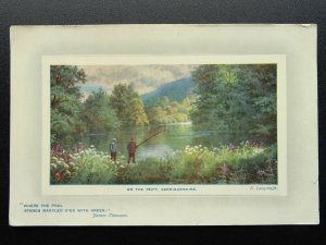 Wales Cardiganshire FISHING ON THE TEIFY c1909 Postcard Raphael Tuck 9759