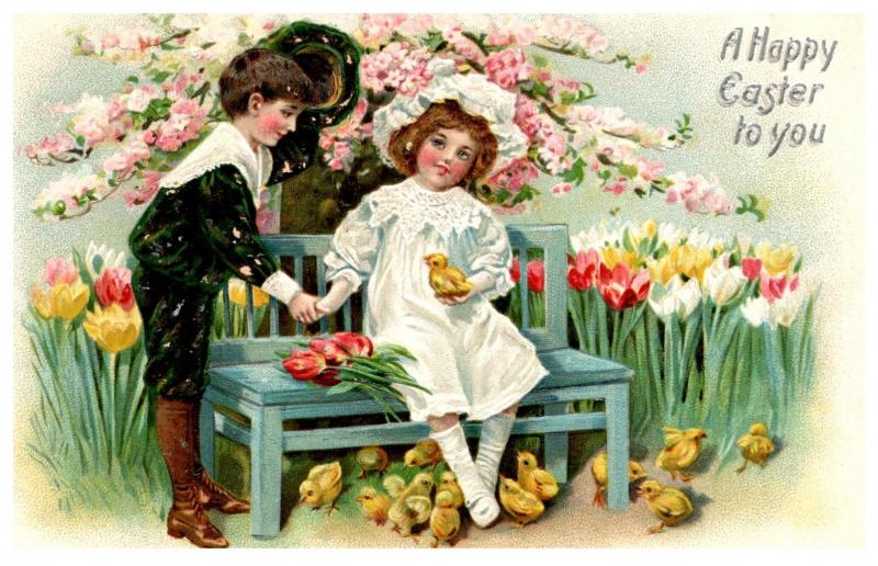 Easter  Victorian Children , Tuck's no. 700