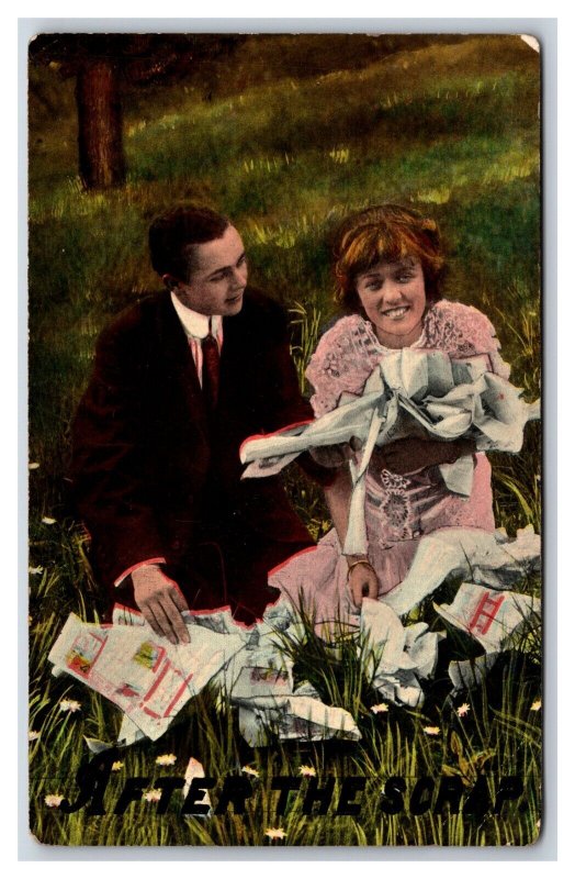 Romance Comic After The Scrap 1911 DB Postcard U3