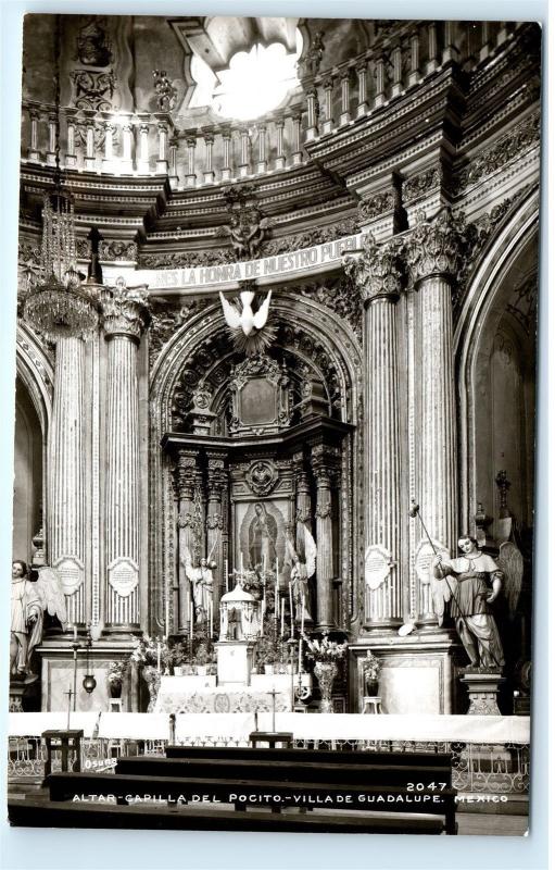 *Altar Capilla Del Pocito Villa de Guadalupe Mexico Vintage Photo Postcard C81