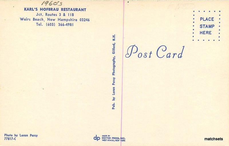 1960s Karl's Hofbrau Restaurant roadside Weirs Beach New Hampshire 10929