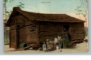 BLACK AMERICANA \Seven Up\ Boys at Shack c1910 PC