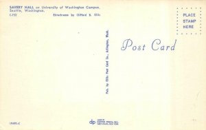 WA, Seattle  SAVERY HALL & STUDENTS~University Of Washington  c1960's Postcard