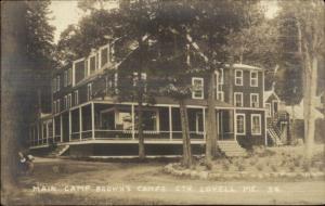 Center Lovell ME Main Camp at Crown's #36 c1920 Real Photo Postcard