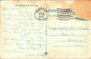 Winsted Connecticut CT Pictruresque Highland Lake 1935 Vtg Postcard