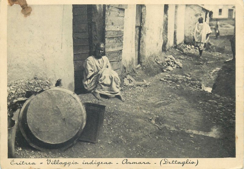 Post card Eritrea Asmara indigenous village ethnic types