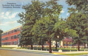 OWENSBORO, Kentucky KY   TECHNICAL HIGH SCHOOL Daviess County  ca1940's Postcard
