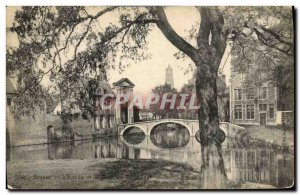 Old Postcard Bruges The Entrance and Bridge Beguinage