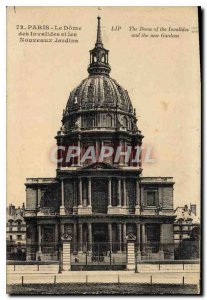 Postcard Old Paris Le Dome des Invalides and nouveuax Garden