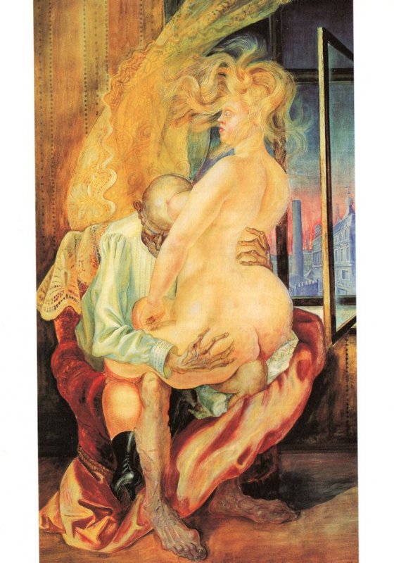 Otto Dix 1925 Ungleiches Liebespaar Stuttgart Painting Postcard