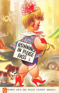 Bamforth Humor Girl in high heels Dog Grown Ups do Have Funny Shoes! postcard