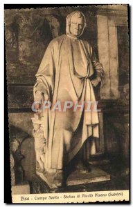 Postcard Old Pisa Campo Santo Statue of Nicolo Pisano