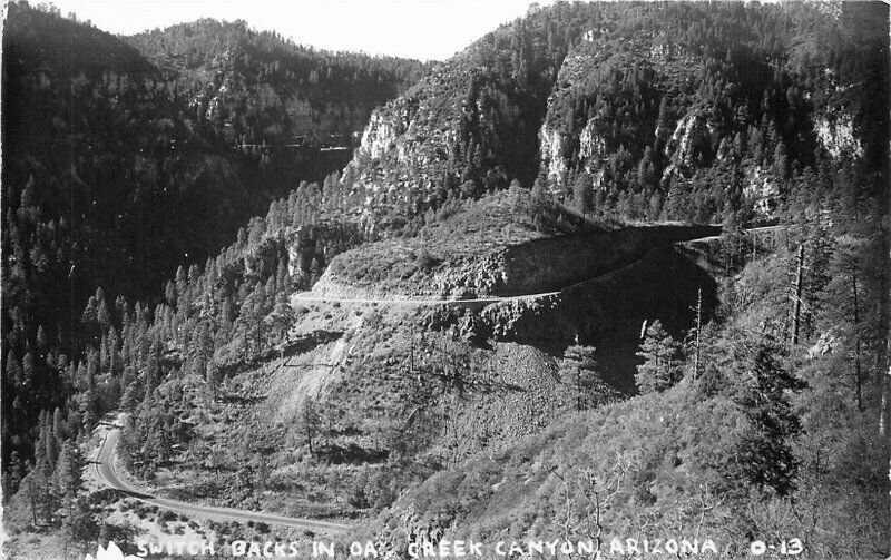 Flagstaff Sedona Arizona 1940s Switchbacks #0-13 RPPC Photo Postcard 21-758