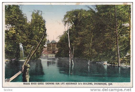 Magog River Gorge Showing Sun Life Assurance Co's Building, Sherbrooke, Quebe...