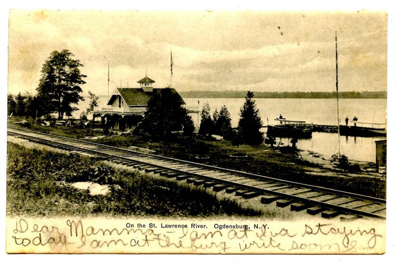 NY - Ogdensburg. On the St. Lawrence River, Railroad Tracks