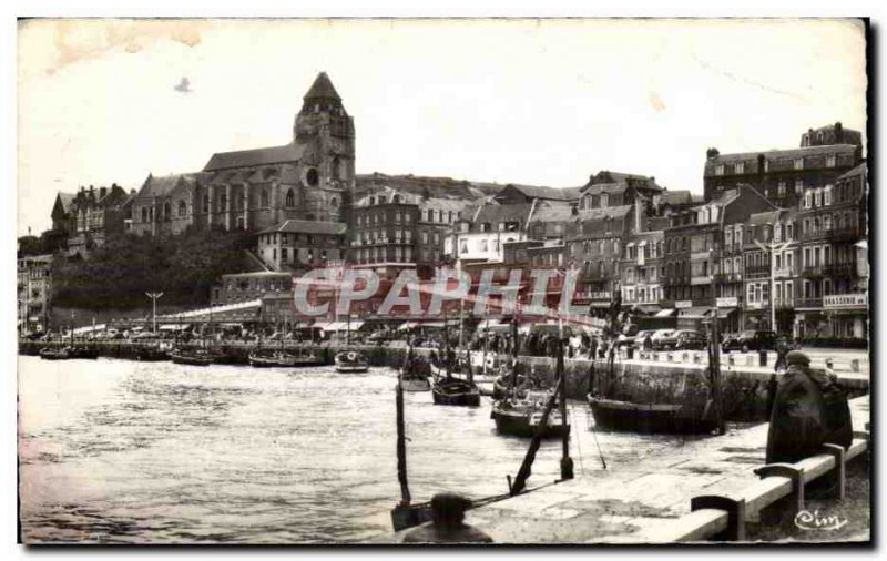 Le Treport - Le Quai and L & # 39Eglise - Old Postcard