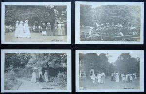 Kent Possibly HYTHE 4 x WW1 Unidentified MANOR HOUSE GARDEN EVENT c1916 RP PC