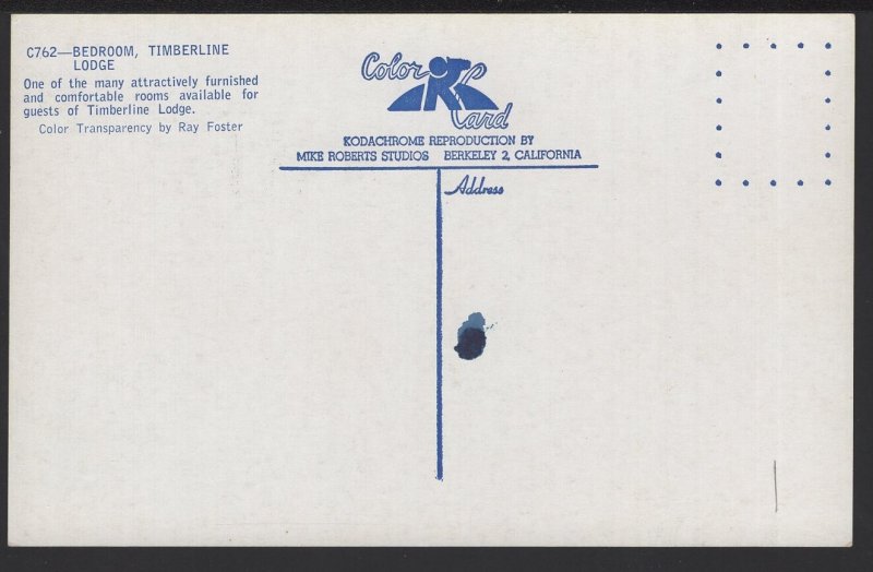 Oregon MT HOOD Timberline Lodge Interior Bedroom - Chrome