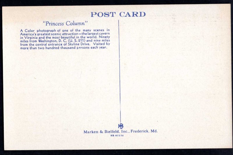 Virginia LURAY CAVERNS Princess Column - Linen