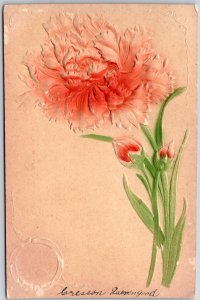 Embossed Flower Greetings And Wishes Card From Cresson Postcard