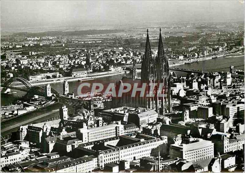 Postcard Modern Koln am Rhein Luftbildaufnahme