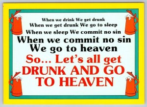 Let's All Get Drunk And Go To Heaven, 1981 Comic Postcard