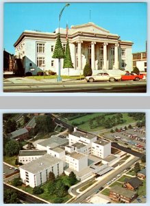 2 Postcards SALISBURY, North Carolina NC ~ Hospital ROWA COUNTY COURT HOUSE 1969