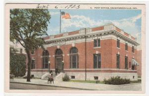 Post Office Crawfordsville Indiana 1923 postcard