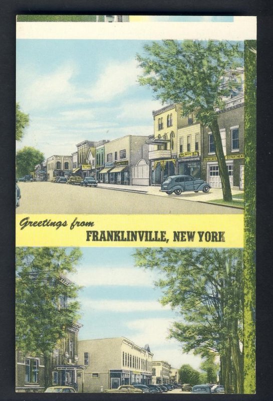 Franklinville, New York/NY Postcard, Downtown, Error-Misprint Postcard
