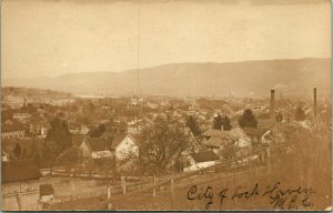 RPPC City of Lock Haven From Hill Birds Eye View UNP 1900s UDB Postcard Unused