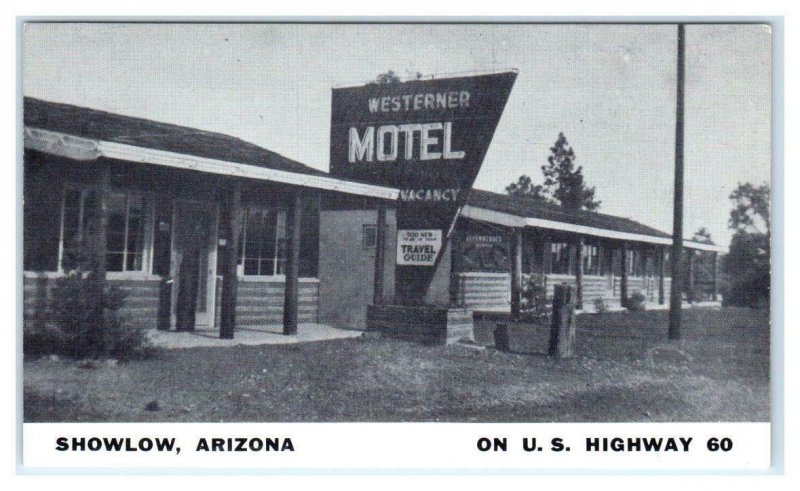 SHOW LOW, AZ Arizona ~ Roadside WESTERNER MOTEL c1950s Navajo County Postcard