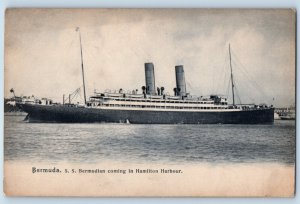 Bermuda Postcard S.S. Bermudian Coming in Hamilton Harbour 1905 Antique