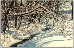 1972 Winter Time In Pocono Mountains Pennsylvania PA Winter Posted Postcard
