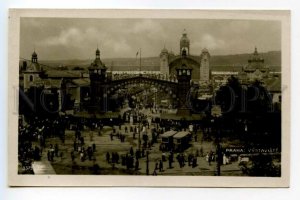 490588 Czechoslovakia Prague exhibition buses street advertising Vintage photo