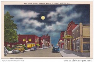 Main Street Looking South At Night Sumter South Carolina