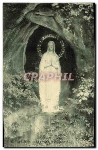 Old Postcard Lourdes Virgin of the Grotto