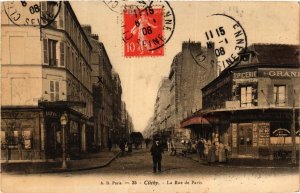 CPA CLICHY La rue de Paris (413361)