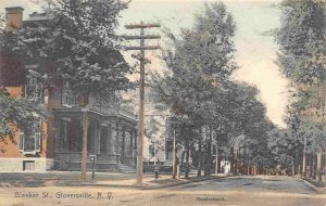 Bleeker Street Gloversville New York 1910c handcolored postcard