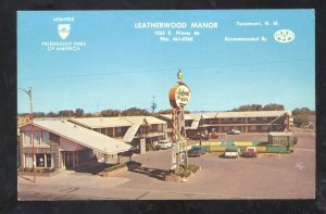TUCUMCARI NEW MEXICO LEATHERWOOD RANCH ROUTE 66 OLD CARS ADVERTISING POSTCARD
