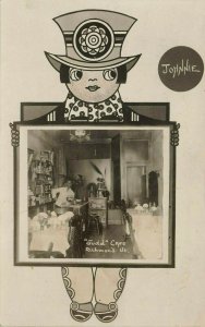 Richmond VT Judd Cafe Interior W/Owner Johnnie 1909 Real Photo Postcard