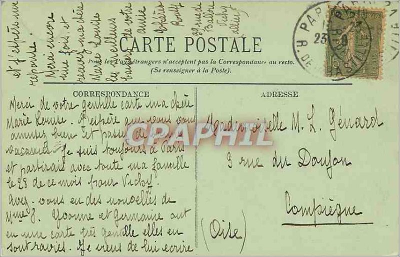 Postcard Old Vichy Casino Facade