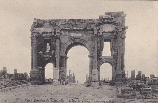 Tunisia Ruines Romaines de Timgad L'Arc de Trajan Facade ouest